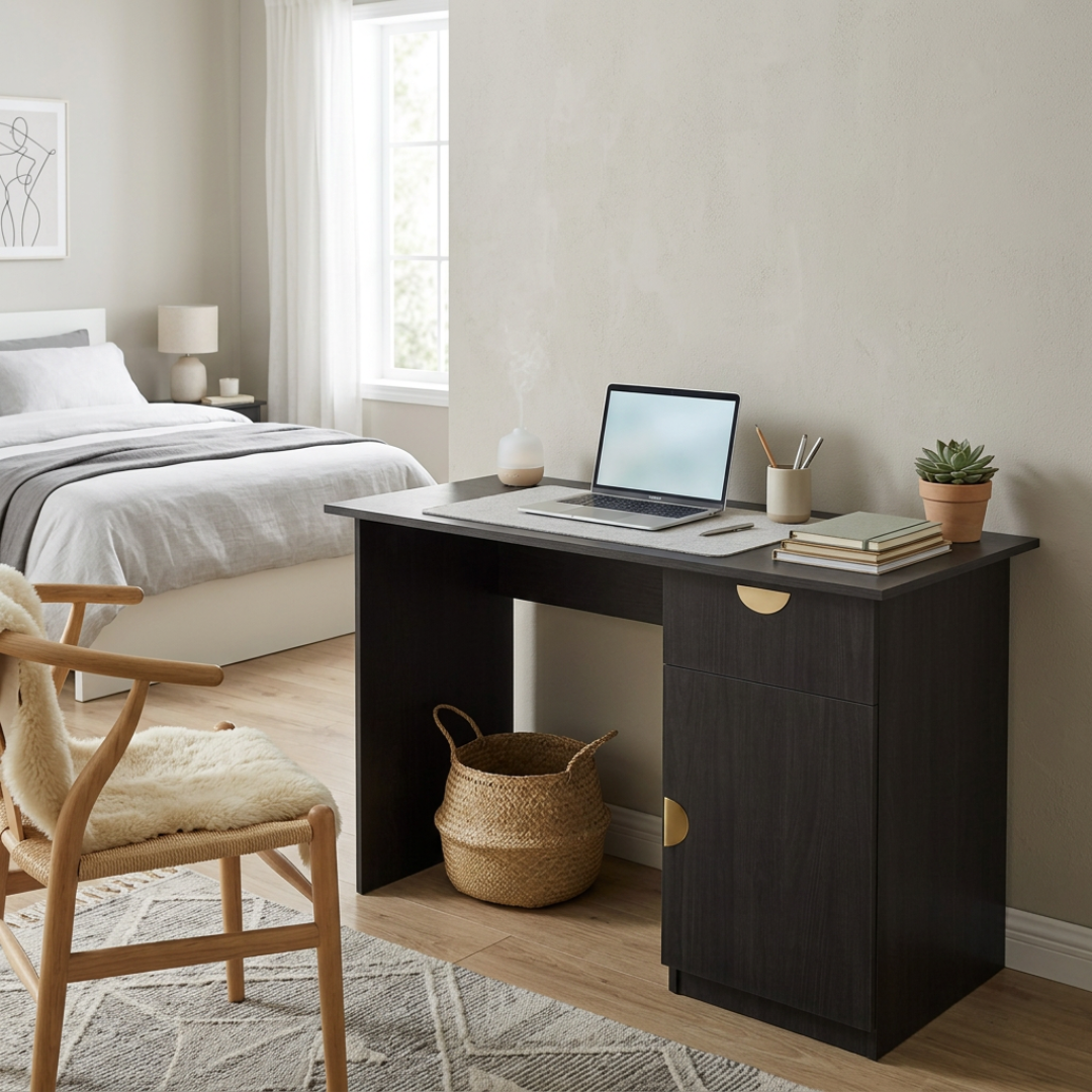 COPENHAGEN DESK - NORDIC ASH - HALF MOON BRASS