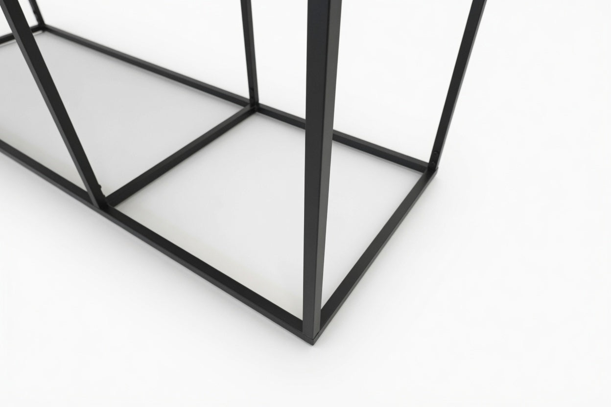 AURA ENTRY CONSOLE BLACK WITH WHITE MARBLE