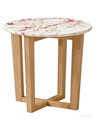 LYRA SIDE TABLE WITH ROSE' MARBLE