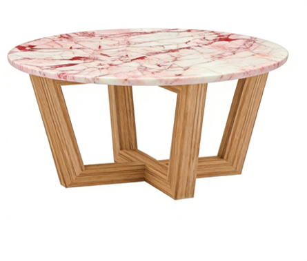 LYRA COFFEE TABLE WITH ROSE' MARBLE