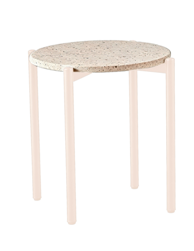 SOLIS SIDE TABLE BONE WITH TRAVERTINE