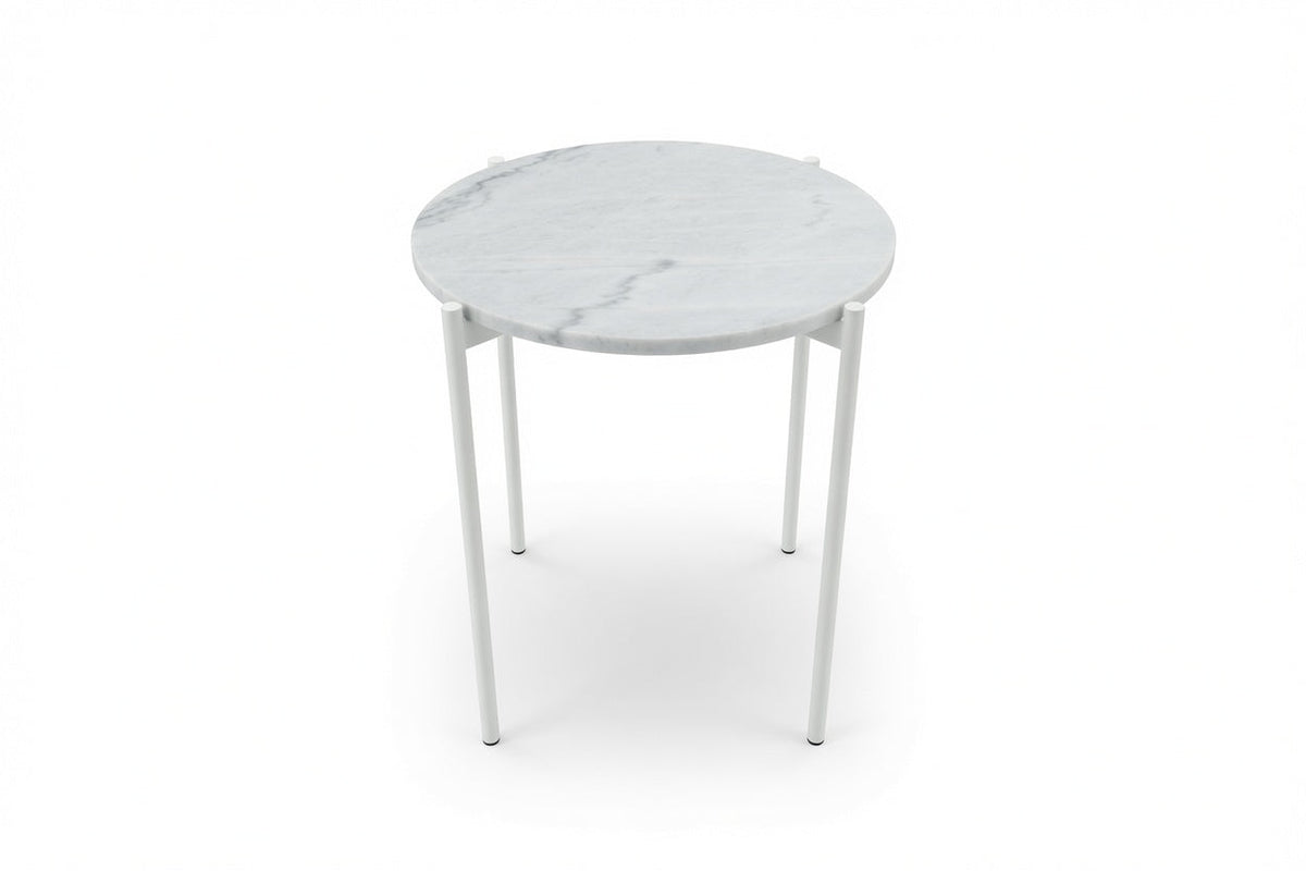 SOLIS SIDE TABLE WHITE WITH WHITE MARBLE