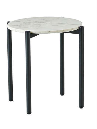 SOLIS SIDE TABLE BLACK WITH WHITE MARBLE