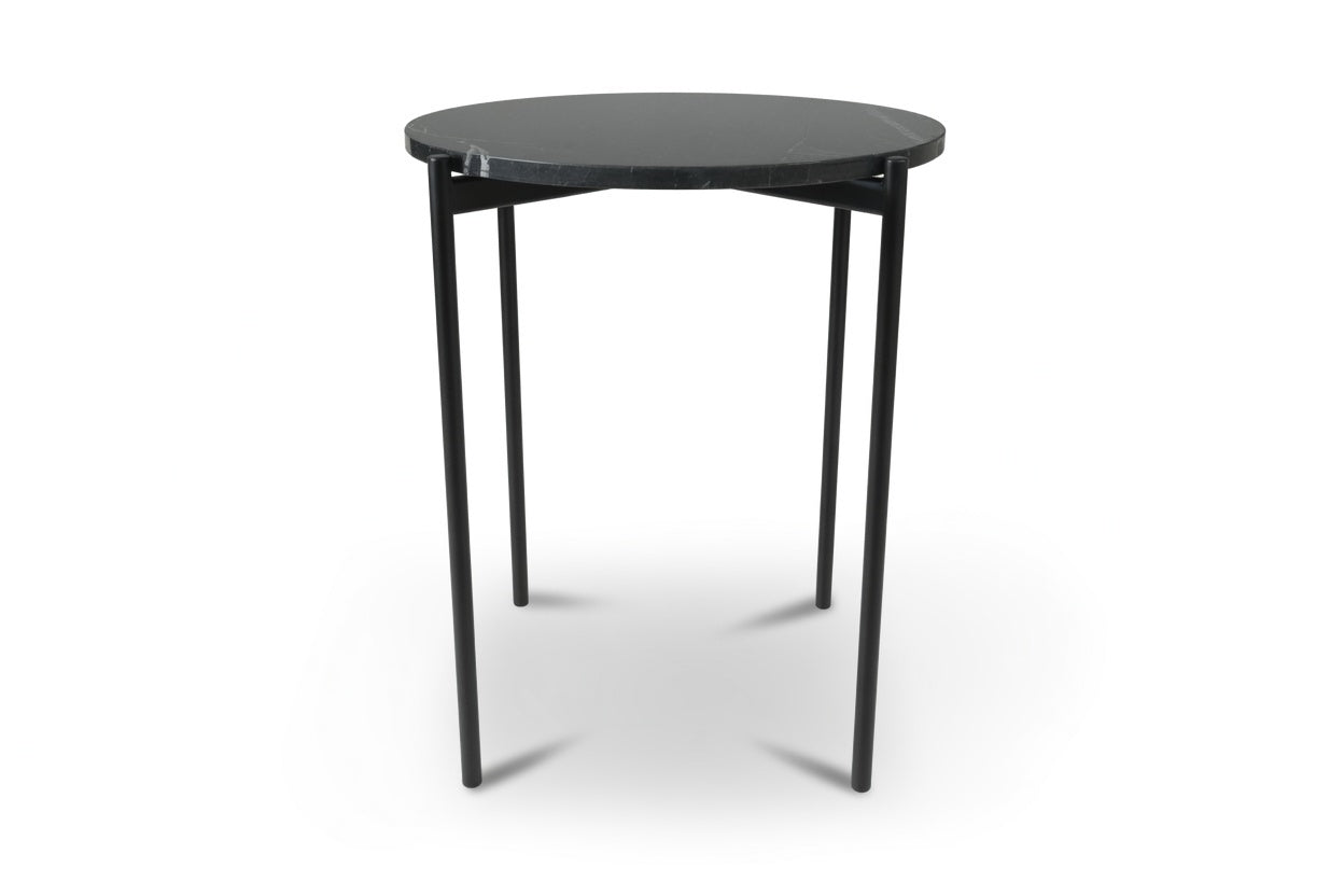 SOLIS SIDE TABLE BLACK WITH BLACK MARBLE