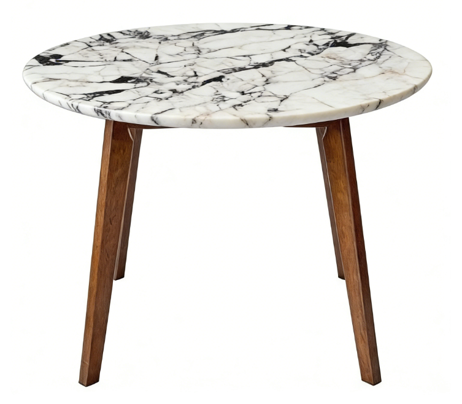 NERO WALNUT SIDE TABLE WITH NATURAL OAK MARBLE