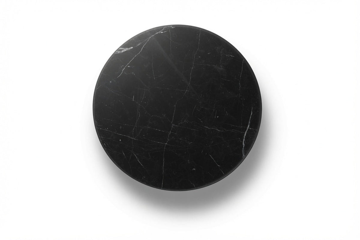 LUME SIDE TABLE BLACK WITH BLACK MARBLE