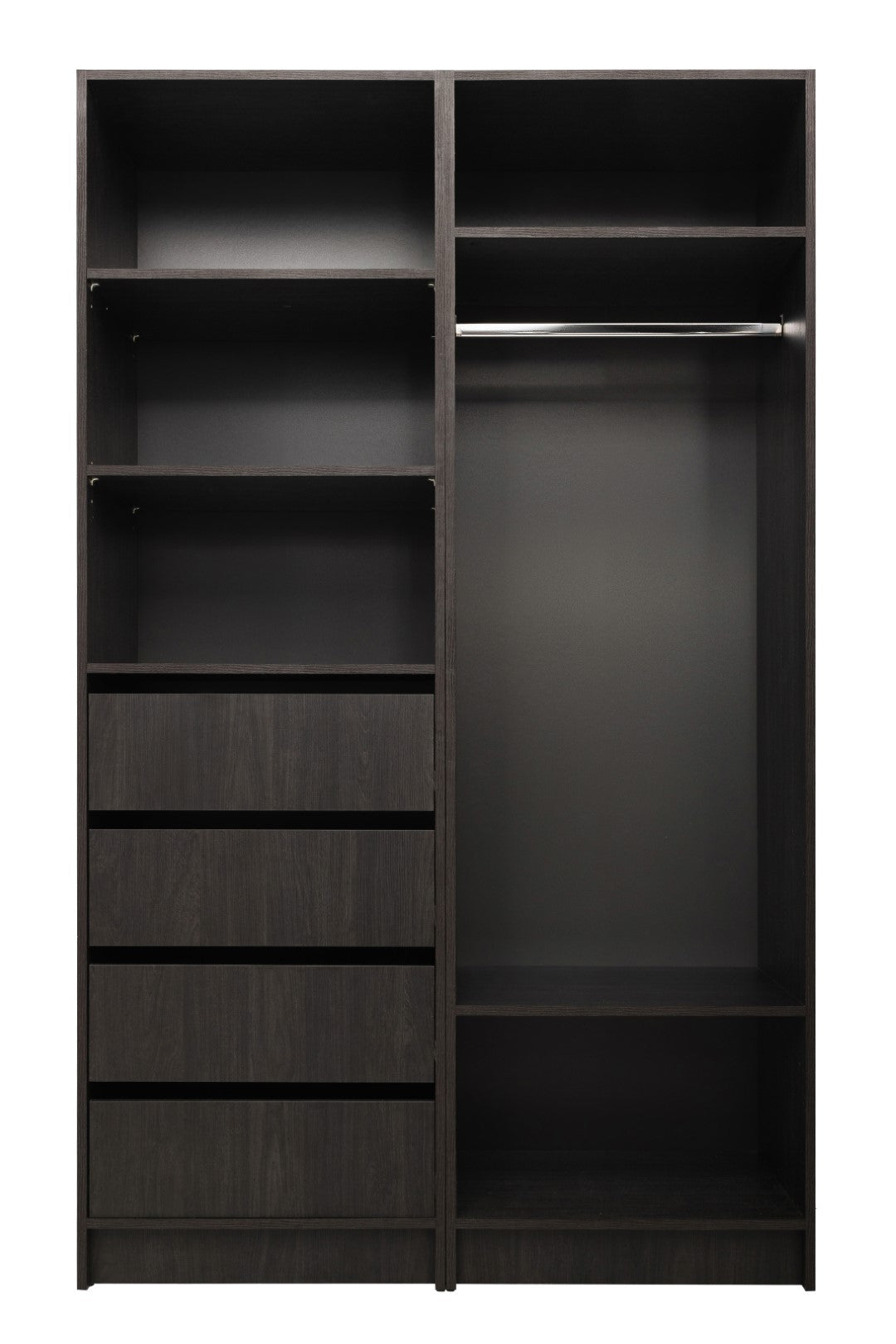 Malmo Walk In Wardrobe - 4 Drawer 3 Shelf Module - Classic - Nordic Ash