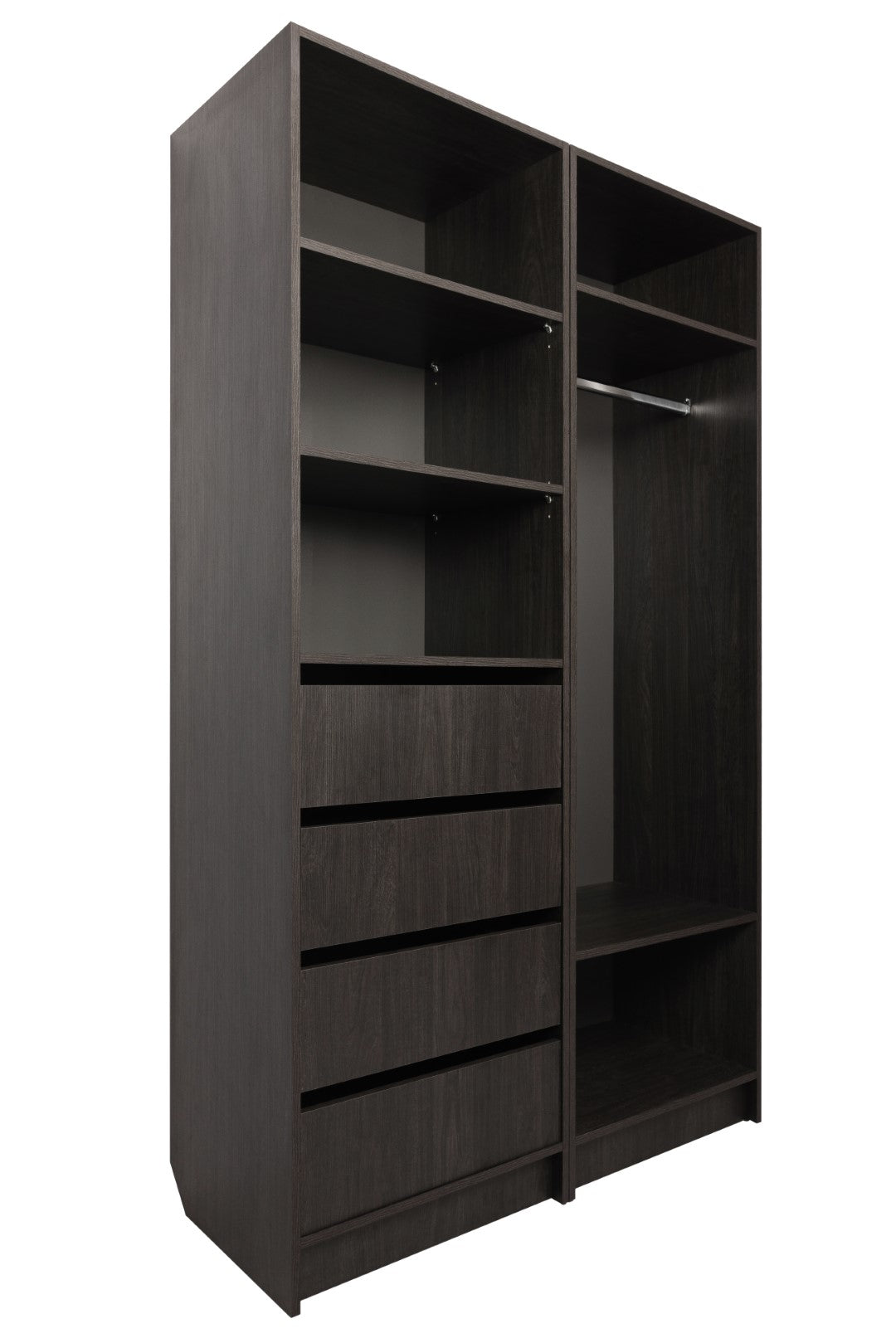 Malmo Walk In Wardrobe - 4 Drawer 3 Shelf Module - Classic - Nordic Ash