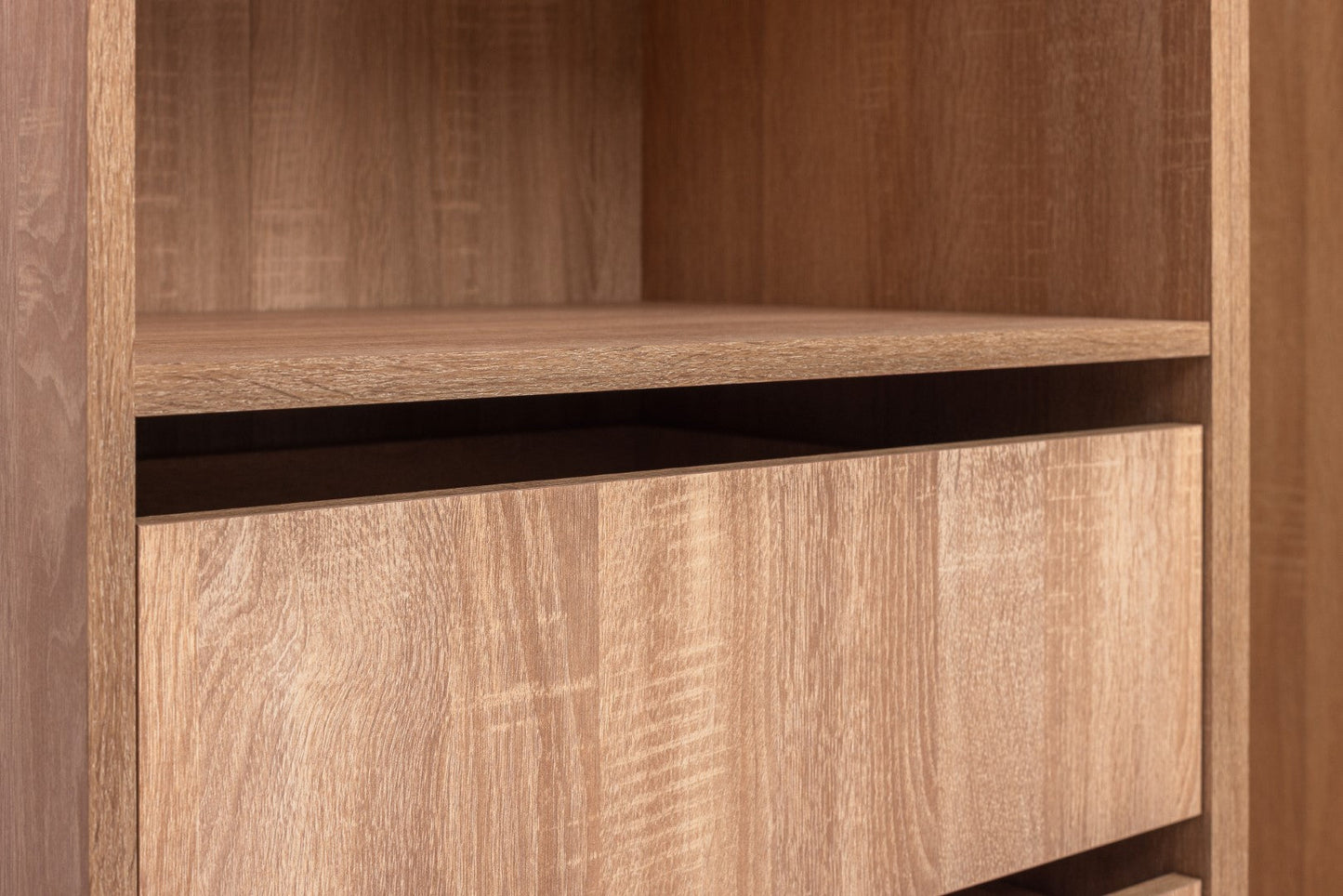 Malmo Walk In Wardrobe - 4 Drawer 3 Shelf Module - Classic - Natural Oak