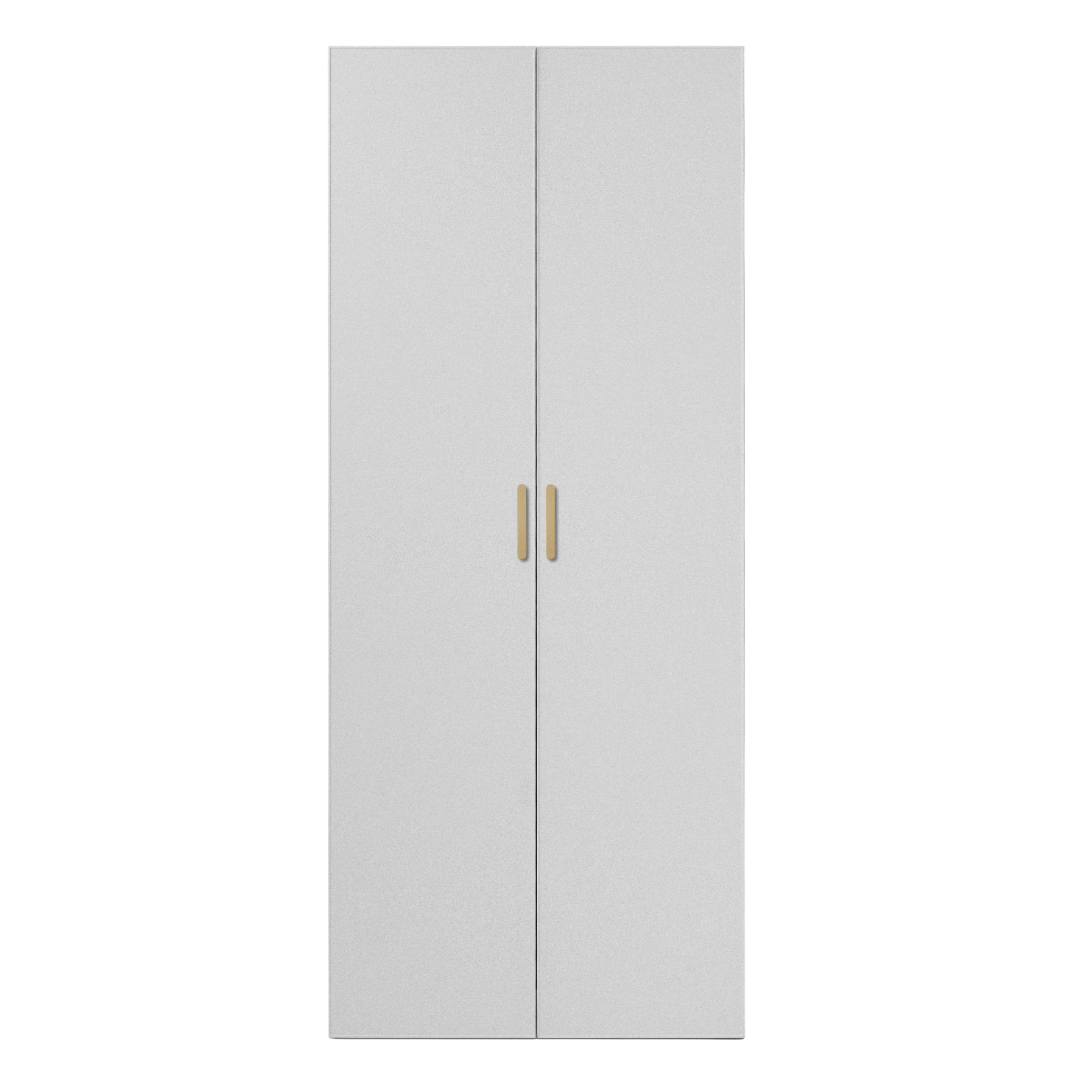 BUDAPEST TWO DOOR HANGING WARDROBE - WHITE - SLIM SHAKER - BRASS