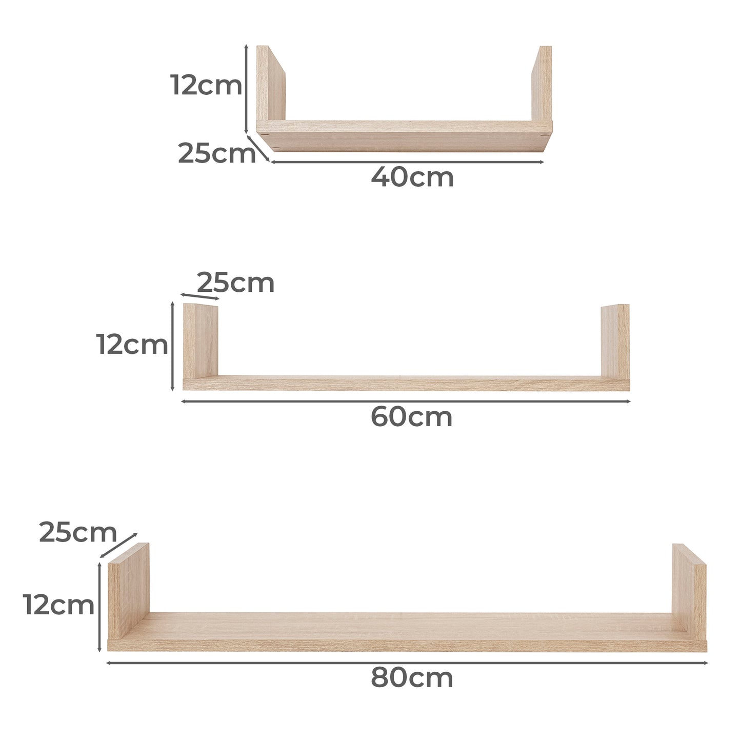 Oslo Three Piece Shelf Set