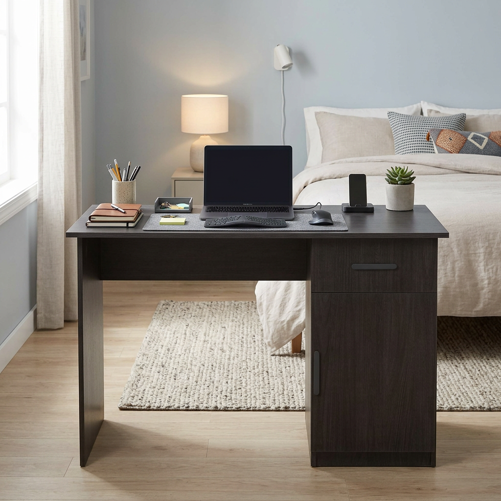 COPENHAGEN DESK - NORDIC ASH - OVAL BLACK