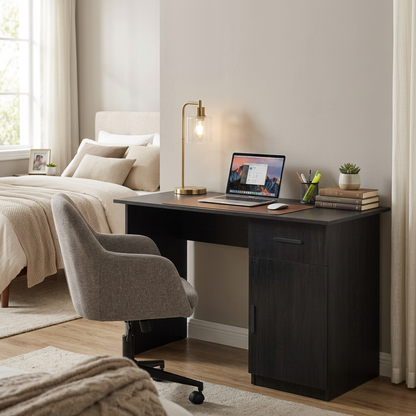 COPENHAGEN DESK - NORDIC ASH - OVAL BLACK