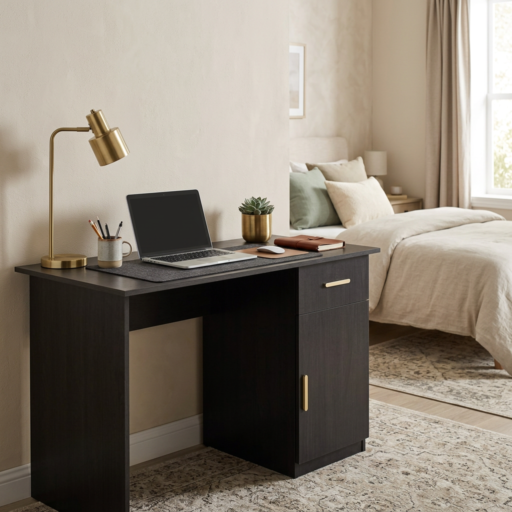 COPENHAGEN DESK - NORDIC ASH - OVAL BRASS