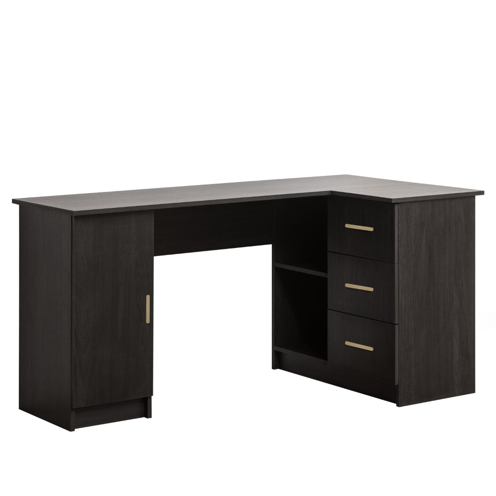 ROME CORNER DESK - NORDIC ASH - OVAL BRASS