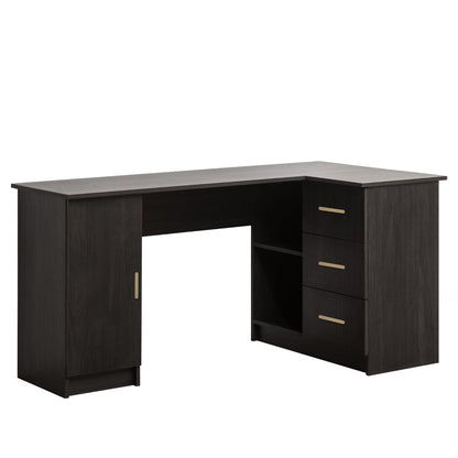 ROME CORNER DESK - NORDIC ASH - OVAL BRASS