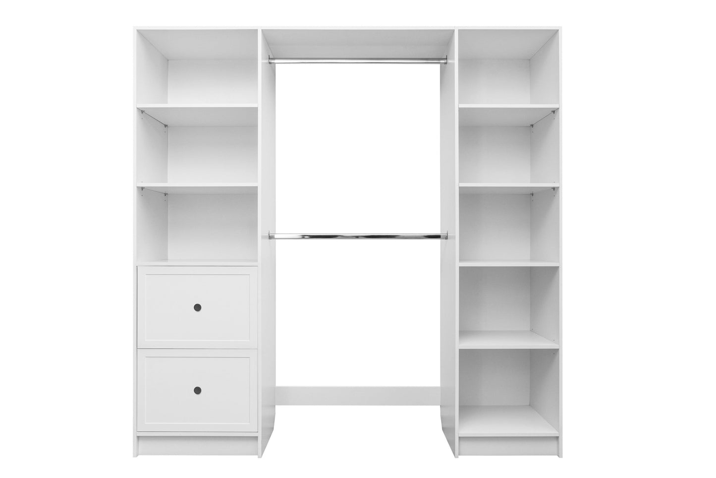 BASEL WALK IN WARDROBE KIT  - WHITE - HAMPTON - ROUND BLACK