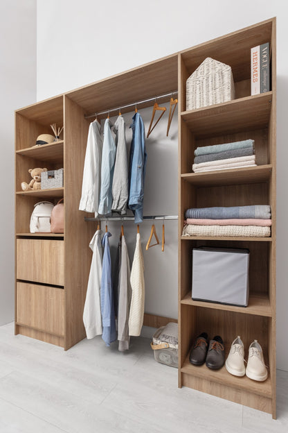 Basel Walk In Wardrobe Kit - Classic - Natural Oak