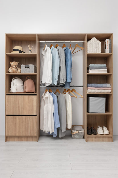 Basel Walk In Wardrobe Kit - Classic - Natural Oak
