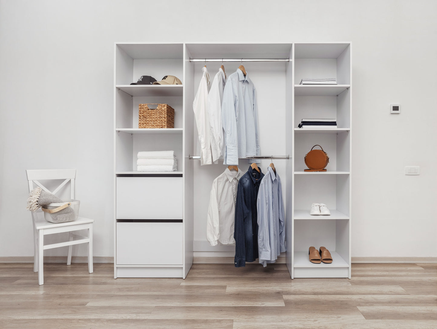 Basel Walk In Wardrobe Kit - Classic - White