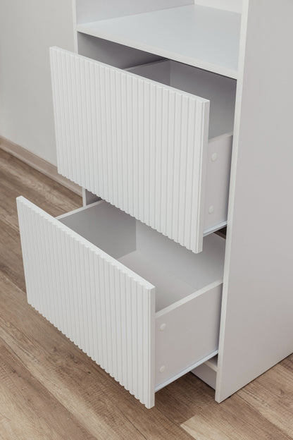 Basel Walk In Wardrobe Kit - Fluted - White
