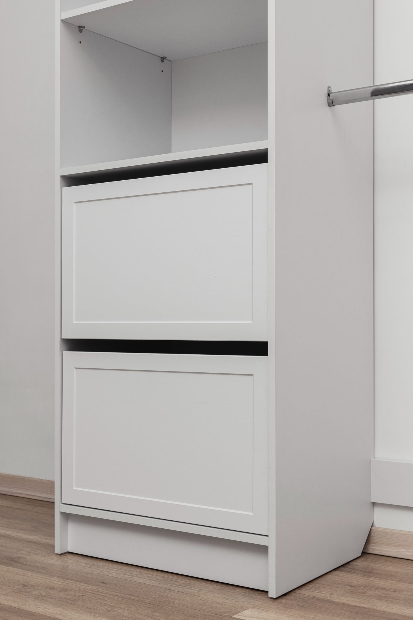 Basel Walk In Wardrobe Kit - Hamptons - White
