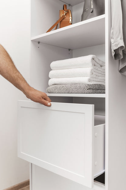 Basel Walk In Wardrobe Kit - Hamptons - White