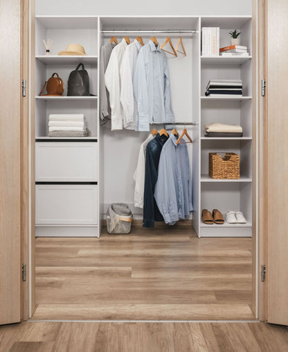 Basel Walk In Wardrobe Kit - Hamptons - White