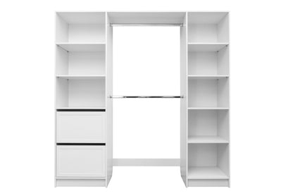 Basel Walk In Wardrobe Kit - Hamptons - White