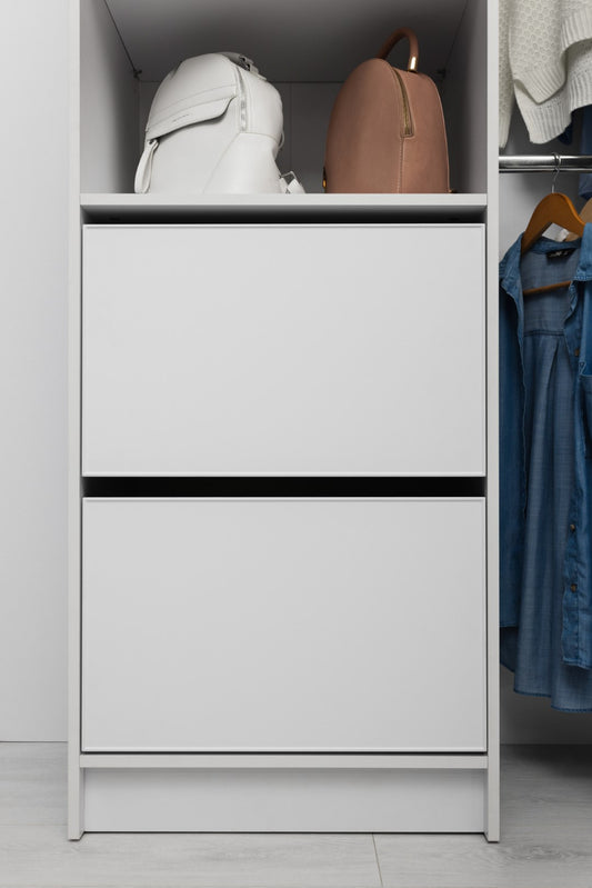 Basel Walk In Wardrobe Kit - Slim Shaker Panel - White