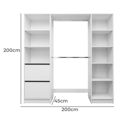 Basel Walk In Wardrobe Kit - Classic - White