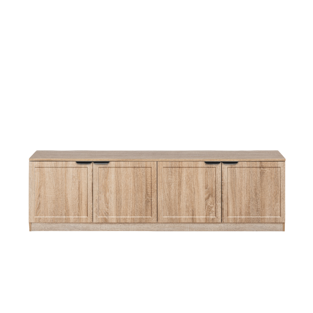 BUCHAREST TV UNIT - NATURAL OAK - HAMPTONS- PULL BLACK