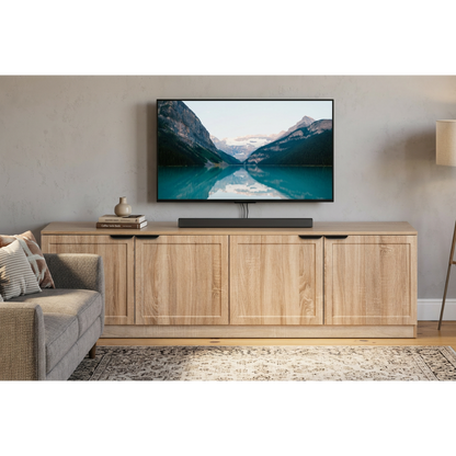 BUCHAREST TV UNIT - NATURAL OAK - HAMPTONS- PULL BLACK