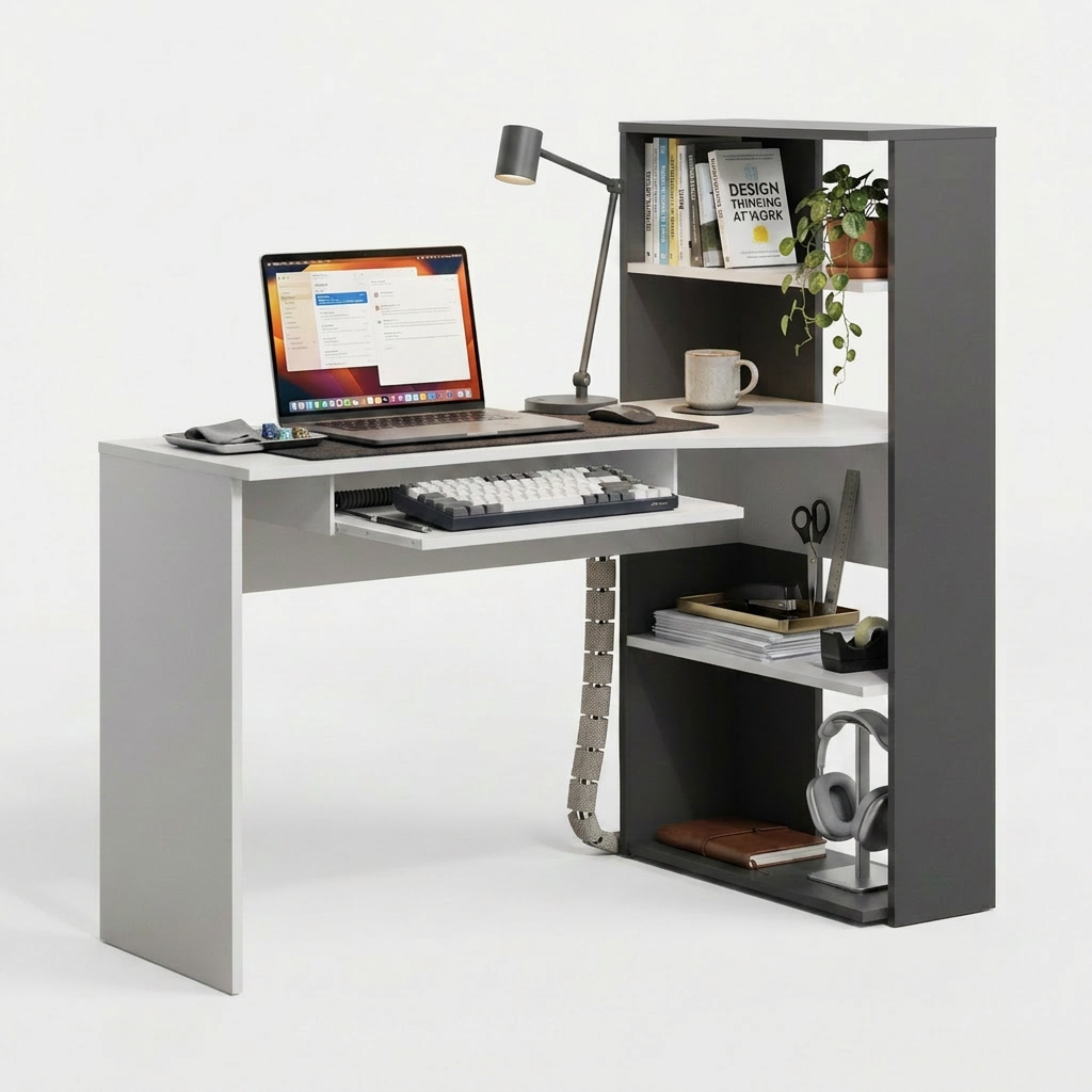 HELSINKI DESK - WHITE/GRAPHITE