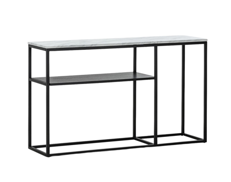 AURA ENTRY CONSOLE BLACK WITH WHITE MARBLE