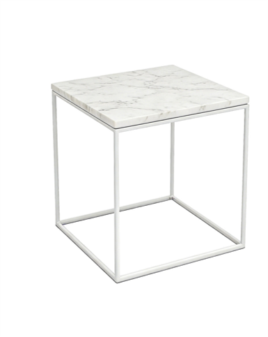 SILVA BLACK SIDE TABLE WITH WHITE MARBLE