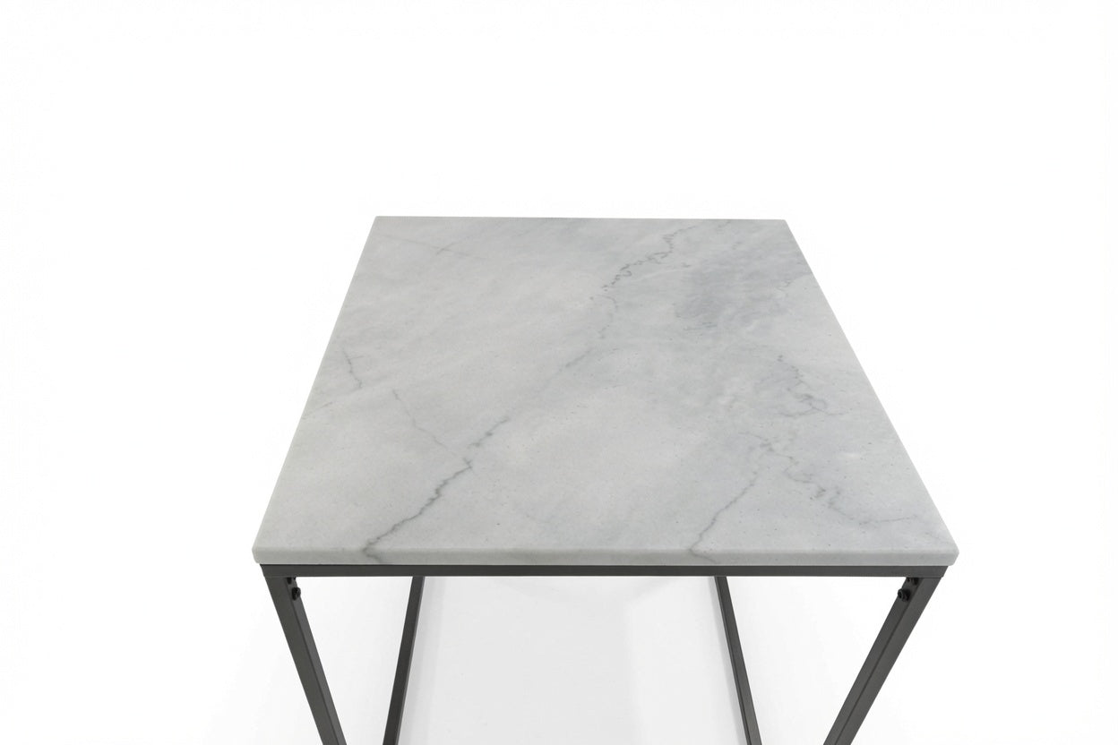 SILVA BLACK SIDE TABLE WITH WHITE MARBLE