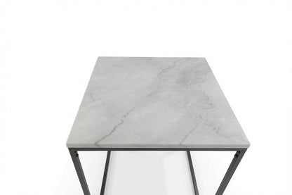 SILVA BLACK SIDE TABLE WITH WHITE MARBLE