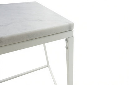 SILVA WHITE SIDE TABLE WITH WHITE MARBLE