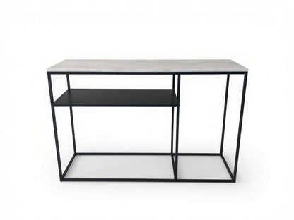 AURA ENTRY CONSOLE BLACK WITH WHITE MARBLE