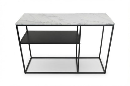 AURA ENTRY CONSOLE BLACK WITH WHITE MARBLE