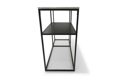 AURA ENTRY CONSOLE BLACK WITH WHITE MARBLE