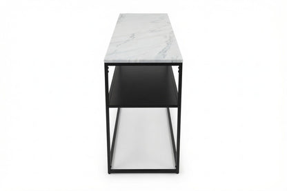 AURA ENTRY CONSOLE BLACK WITH WHITE MARBLE