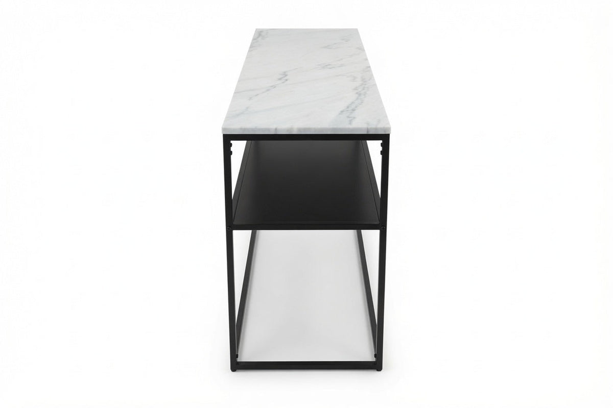 AURA ENTRY CONSOLE BLACK WITH WHITE MARBLE