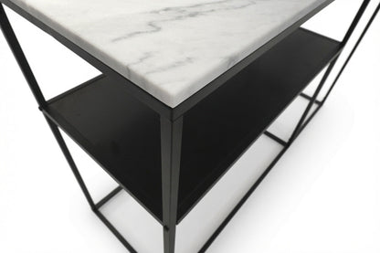 AURA ENTRY CONSOLE BLACK WITH WHITE MARBLE
