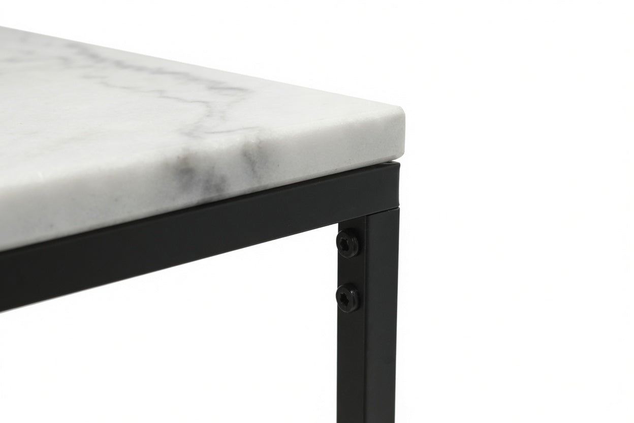 AURA ENTRY CONSOLE BLACK WITH WHITE MARBLE