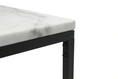 AURA ENTRY CONSOLE BLACK WITH WHITE MARBLE