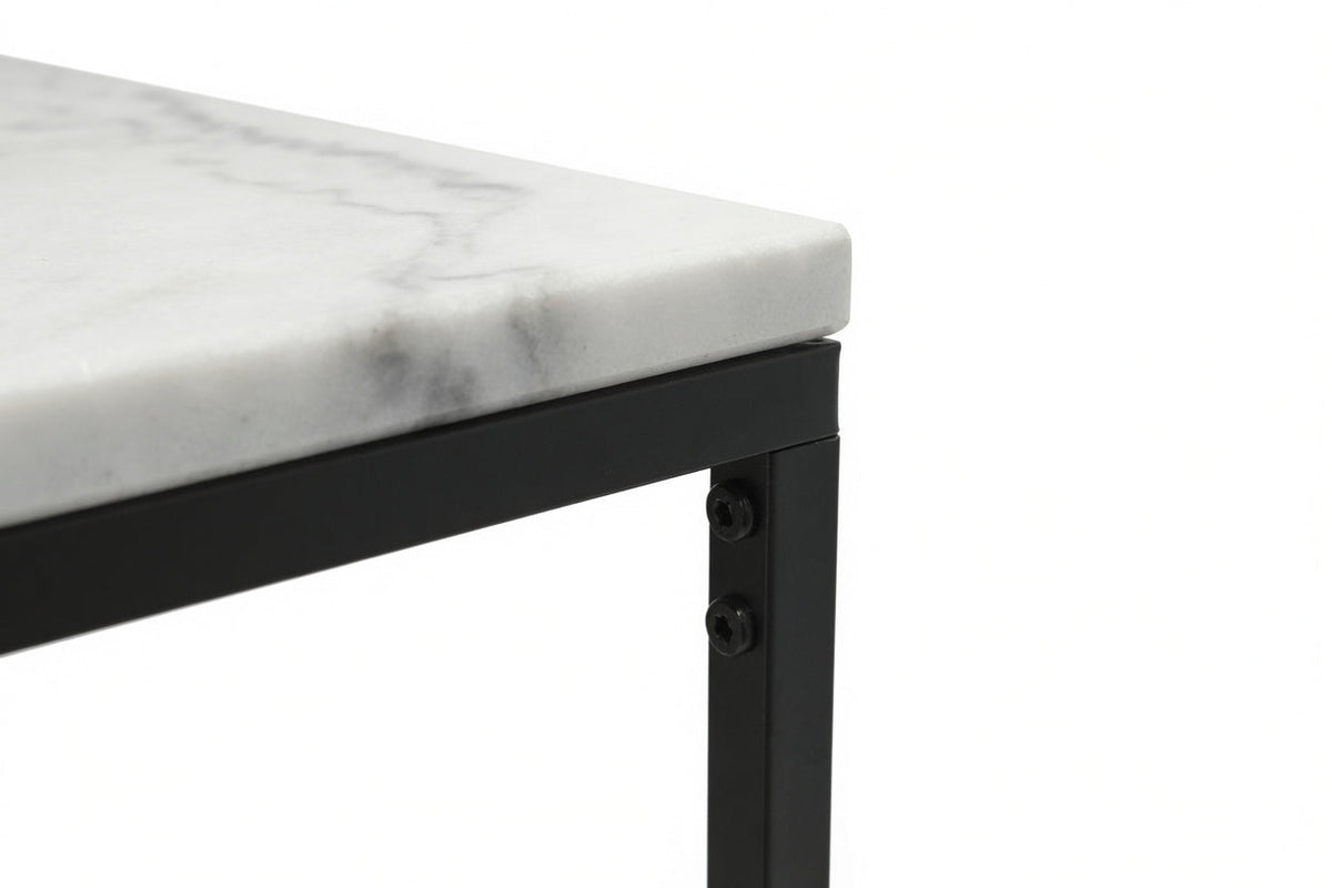 AURA ENTRY CONSOLE BLACK WITH WHITE MARBLE