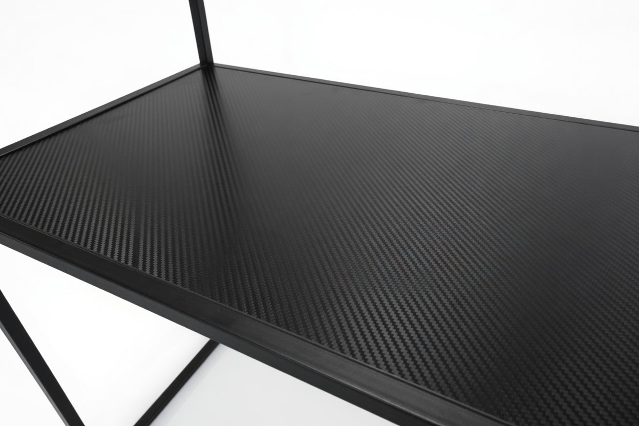 AURA ENTRY CONSOLE BLACK WITH WHITE MARBLE