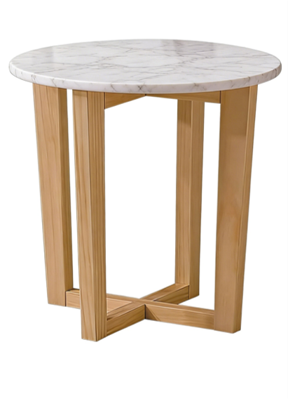 LYRA SIDE TABLE WITH WHITE MARBLE